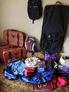 Vintage Luggage With Large Lot of Bags