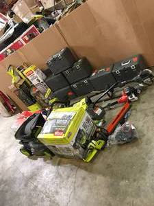 GAYLORD WITH ASSORTED OUTDOOR TOOLS SEE PICS
