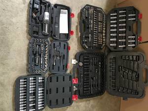 LOT OF ASSORTED HUSKY TOOLS AND TOOLS SETS SOME MISSING PIECES SEE PICS
