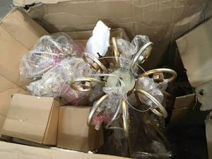LOT WITH 2 EUROFASE Allure Collection 16-Light Antique Silver Hanging Chandelier (NOT USED)