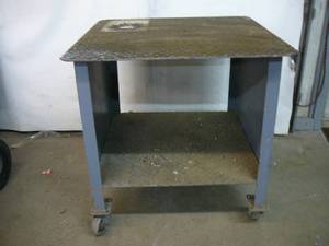 Steel Work Bench On Casters