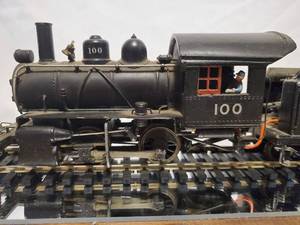 lot 30 image: O Scale Brass locomotive #100 with SL S&P tender car