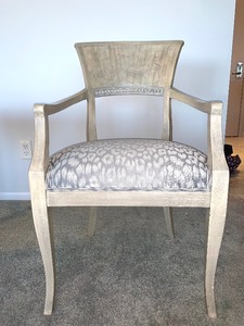 lot 3 image: Round William Switzer Table with a Set of Two Decorative Chairs