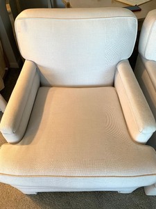 lot 10 image: Set of Two Ivory Upholstered Chairs