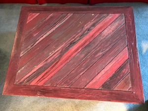 lot 24 image: Red Tone Wood Coffee Table