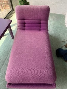 lot 36 image: Purple Upholstered Chaise Lounge