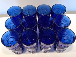 lot 39 image: 12 Colbalt Blue Tumblers