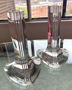lot 47 image: Pair of Baccarat Candlestick Holders