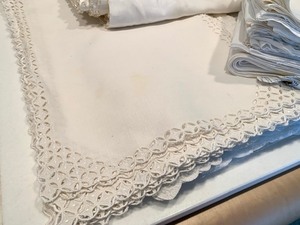 lot 88 image: White and Gray Tables Linens