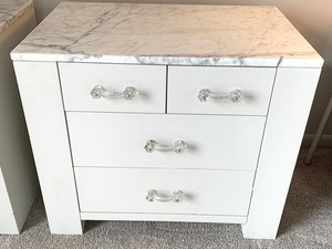 lot 97 image: Pair of Night Stands with Marble Tops