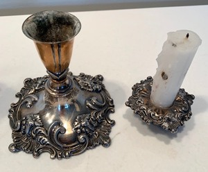 lot 40 image: Pair of Silver Candle Holders