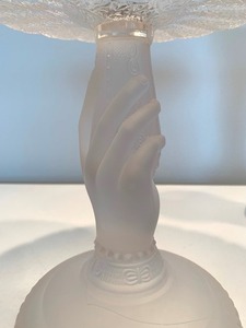 lot 50 image: Pair of Compotes and Vase wHand FiguresDesign