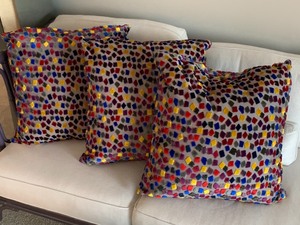 lot 134 image: Three Bright Decorative Throw Pillows