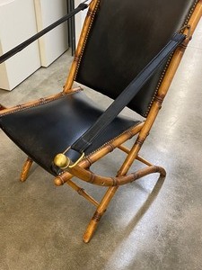 lot 30 image: Vintage Campaign Chair w Brass Details