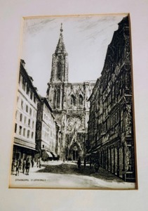 lot 26 image: Vintage Pair of Framed Etchings
