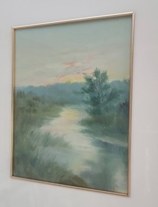 lot 22 image: Gold Art Deco Framed Scenic Painting