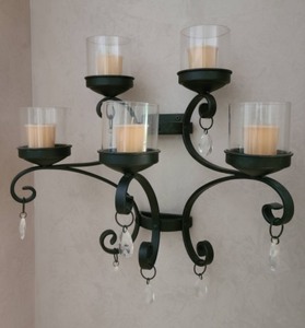 lot 30 image: Pair of Black Wall Sconces