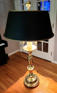 lot 27 image: Gold And Black Table Lamp