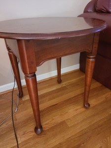 lot 37 image: Round Wood Side Table