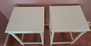 lot 41 image: Pair of Painted Wood Side Tables