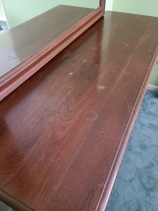 lot 49 image: Large Wooden Dresser With Mirror