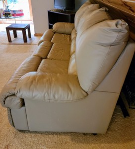 lot 60 image: Leather Sleeper Sofa