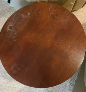 lot 62 image: Round Wood Side Table