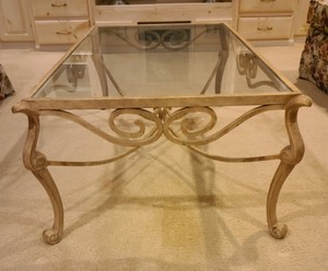lot 76 image: Metal And Glass Coffee Table