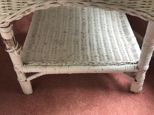 lot 95 image: White Wicker Side Table