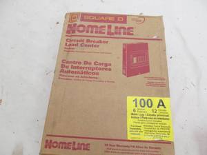 lot 168 image: Home Line sqaure D circuit breaker, 100A 6 spaces