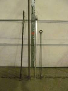 lot 210 image: canopy anchor ice chisels, boat light