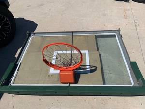 lot 23 image: Former NDSU Bison Basketball Glass Backboard 50 x 72
