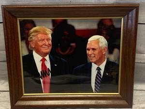 lot 25 image: Trump  Pence Signed 8 x 10 Framed Photo