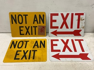 (2) Exit & (2) Not An Exit Signs