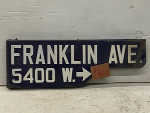 Vintage Franklin Ave. Road Sign