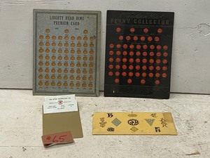 Texaco Clip-Board, License Plate Cover, Vintage Coin Collection Albums