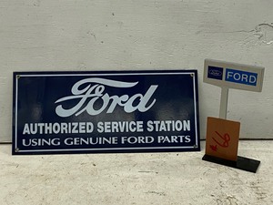 Ford Tin Sign & Ford Desk-Top Advertisement Sign