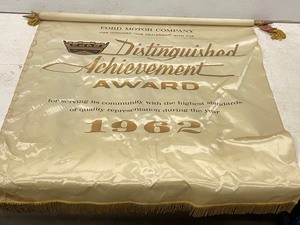 Rare Vintage Ford Dealers Distinguished Achievement Award 1962 Dealer Banner