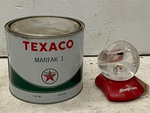 Snap-On Desktop Globe Clock & Texaco 5# Marfak-1 Jug (Unopened)