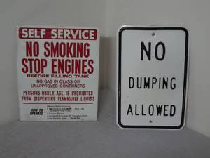 lot 12 image: Metal Signs 12x18