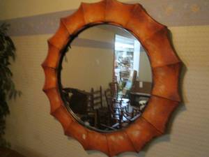 lot 182 image: Large Metal Wall Art Mirror 40 Di...