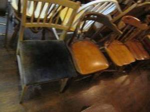 lot 185 image: (4) Vintage Wood Dining Chairs...