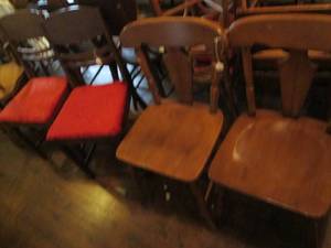 lot 186 image: (4) Vintage Wood Dining Chairs...