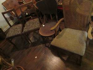 lot 189 image: (4) Vintage Wood Chairs See Photos...