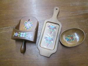 lot 202 image: (3) Hand Painted Home Dcor Items ...