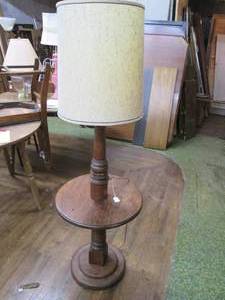 lot 215 image: Large Wood Base Floor Lamp Walkwa...