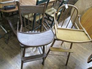 lot 217 image: (2) Vintage High Chairs Excellent ...