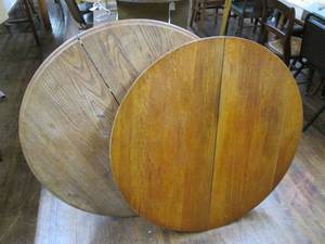 lot 218 image: (2) Vintage Round Table Tops No Le...