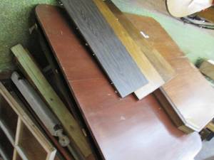 lot 219 image: (2) Table Tops 61 Long, With 3 Lea...