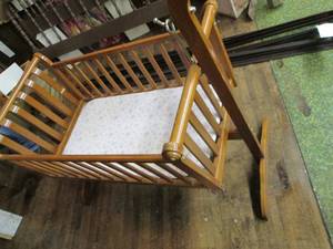 lot 232 image: Antique Wood Crib See Photos Grea...